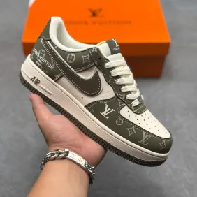Air Force 1 Low Printed Leather Casual Low Top Fashion Sneakers #B68563
