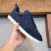 Loro Piana Men’s Calfskin Sneakers, Dual‑Tone Knit Trim, TPU Rubber Outsole #B67551