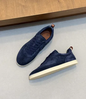 Loro Piana Men’s Calfskin Sneakers, Dual‑Tone Knit Trim, TPU Rubber Outsole #B67551