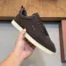Loro Piana Men’s Calfskin Sneakers, Dual‑Tone Knit Trim, TPU Rubber Outsole #B67552
