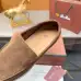 Loro Piana Unisex Tassel Lock Loafers, Suede Upper, Anti‑Slip Rubber Outsole #B67599