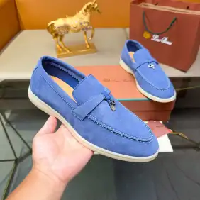 Loro Piana Unisex Tassel Lock Loafers, Suede Upper, Anti‑Slip Rubber Outsole #B67609