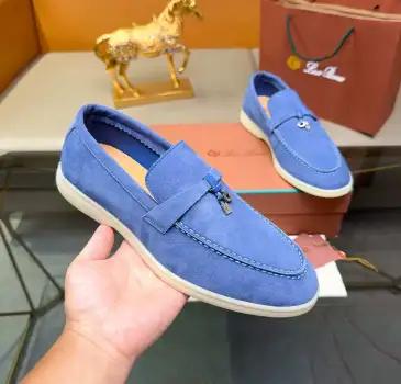 Loro Piana Unisex Tassel Lock Loafers, Suede Upper, Anti‑Slip Rubber Outsole #B67609
