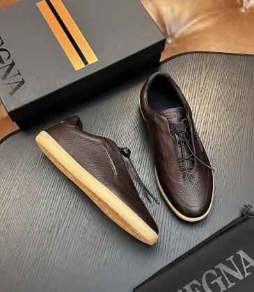 Zegna Men's Triple Stitch Low‑Top Cowhide Suede Sneakers, Multiple Colors #B67507