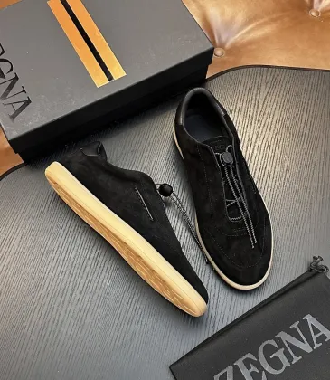 Zegna Men's Triple Stitch Low‑Top Cowhide Suede Sneakers, Multiple Colors #B67509