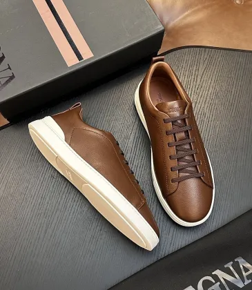 Zegna Men's Triple Stitch Low‑Top Cowhide Suede Sneakers, Multiple Colors #B67515