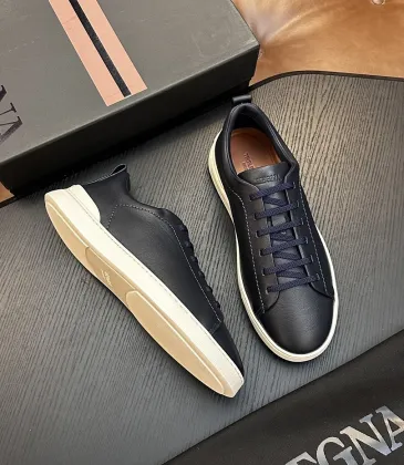 Zegna Men's Triple Stitch Low‑Top Cowhide Suede Sneakers, Multiple Colors #B67517