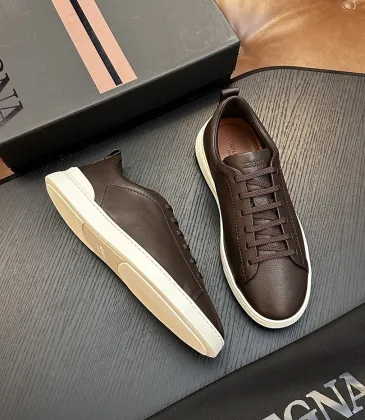 Zegna Men's Triple Stitch Low‑Top Cowhide Suede Sneakers, Multiple Colors #B67518