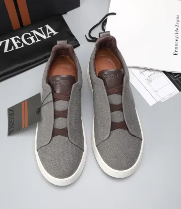 Zegna Men’s Leather Casual Sneakers | Signature Stitching #B67525