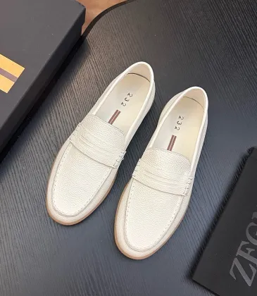 Zegna Men’s Leather Loafers, Water‑Dyed Lining, Lightweight TPR Outsole #B67572