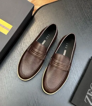 Zegna Men’s Leather Loafers, Water‑Dyed Lining, Lightweight TPR Outsole #B67573