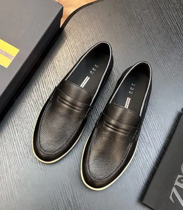 Zegna Men’s Leather Loafers, Water‑Dyed Lining, Lightweight TPR Outsole #B67574