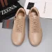 Zegna Men’s Smooth Leather Casual Sneakers, Signature Tone‑on‑Tone Stitching #B67529
