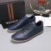 Zegna Men’s Smooth Leather Casual Sneakers, Signature Tone‑on‑Tone Stitching #B67530