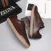 Zegna Men’s Smooth Leather Casual Sneakers, Signature Tone‑on‑Tone Stitching #B67532