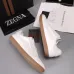 Zegna Men’s Smooth Leather Casual Sneakers, Signature Tone‑on‑Tone Stitching #B67533