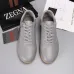 Zegna Men’s Smooth Leather Casual Sneakers, Signature Tone‑on‑Tone Stitching #B67534