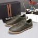 Zegna Men’s Smooth Leather Casual Sneakers, Signature Tone‑on‑Tone Stitching #B67535