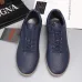 Zegna Men’s Smooth Leather Casual Sneakers, Signature Tone‑on‑Tone Stitching #B67536