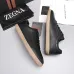 Zegna Men’s Smooth Leather Casual Sneakers, Signature Tone‑on‑Tone Stitching #B67537
