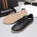 Zegna Men’s Smooth Leather Casual Sneakers, Signature Tone‑on‑Tone Stitching #B67537