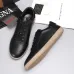 Zegna Men’s Smooth Leather Casual Sneakers, Signature Tone‑on‑Tone Stitching #B67538