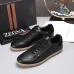 Zegna Men’s Smooth Leather Casual Sneakers, Signature Tone‑on‑Tone Stitching #B67538