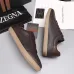 Zegna Men’s Smooth Leather Casual Sneakers, Signature Tone‑on‑Tone Stitching #B67539