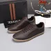 Zegna Men’s Smooth Leather Casual Sneakers, Signature Tone‑on‑Tone Stitching #B67539