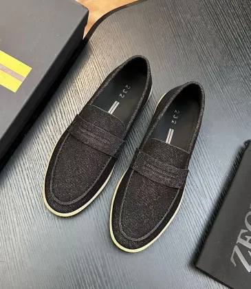 Zegna Men’s Suede Calfskin Loafers, Water‑Dyed Lining, Light TPR Outsole #B67580