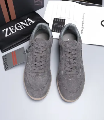 Zegna Men’s Suede Casual Sneakers, Signature Tone‑on‑Tone Stitching #B67543