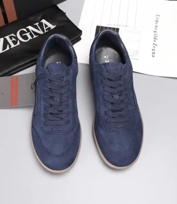 Zegna Men’s Suede Casual Sneakers, Signature Tone‑on‑Tone Stitching #B67546