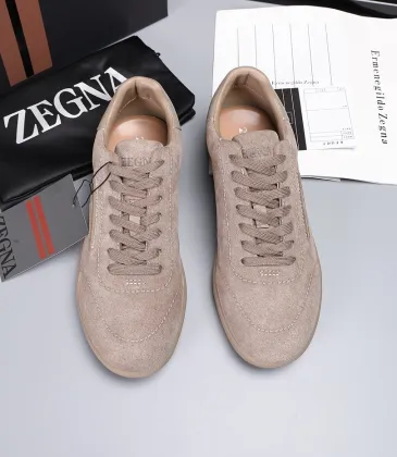 Zegna Men’s Suede Casual Sneakers, Signature Tone‑on‑Tone Stitching #B67549