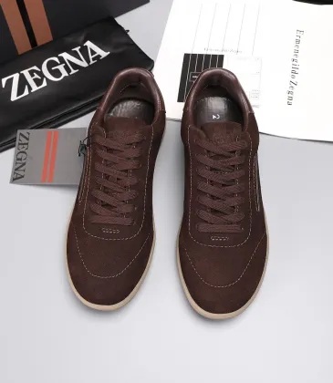 Zegna Men’s Suede Casual Sneakers, Signature Tone‑on‑Tone Stitching #B67550