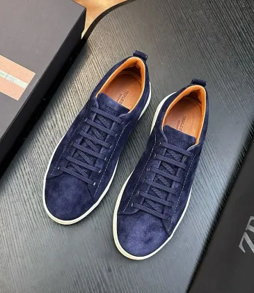 Zegna Men’s Triple Stitch Low‑Top Sneakers, Leather &amp; Suede Upper #B67564
