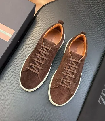 Zegna Men’s Triple Stitch Low‑Top Sneakers, Leather &amp; Suede Upper #B67565