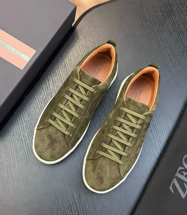 Zegna Men’s Triple Stitch Low‑Top Sneakers, Leather &amp; Suede Upper #B67566