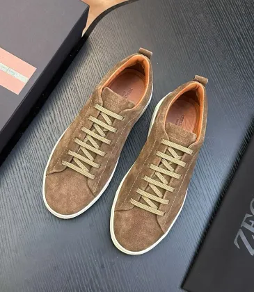 Zegna Men’s Triple Stitch Low‑Top Sneakers, Leather &amp; Suede Upper #B67567