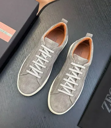 Zegna Men’s Triple Stitch Low‑Top Sneakers, Leather &amp; Suede Upper #B67568