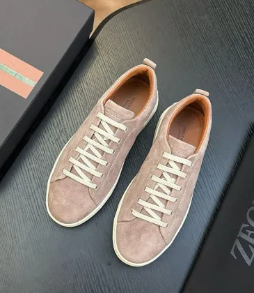 Zegna Men’s Triple Stitch Low‑Top Sneakers, Leather &amp; Suede Upper #B67569