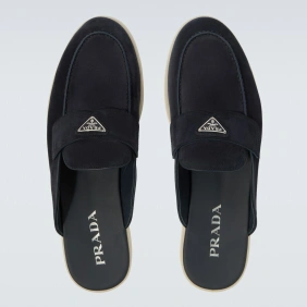 Prada Men  Slippers Suede mules Black color #B67693