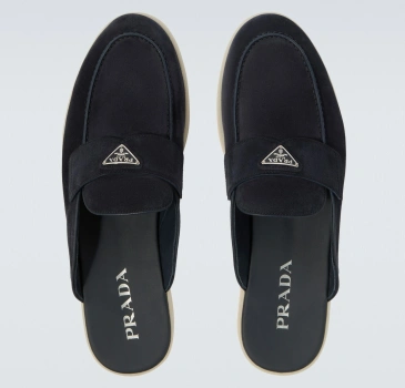Prada Men  Slippers Suede mules Black color #B67693
