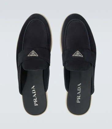 Prada Men  Slippers Suede mules Black color #B67693