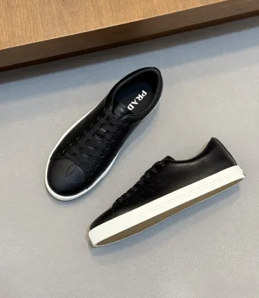 Prada Men's Nappa Leather Casual Sneakers, Western Decorative Stitching, Sheepskin Lining, Soft Rubber Outsole, Multiple Colors Available #B67496