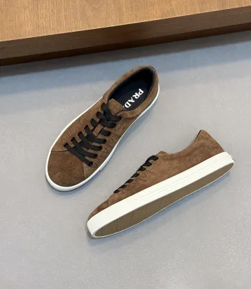 Prada Men's Nappa Leather Casual Sneakers, Western Decorative Stitching, Sheepskin Lining, Soft Rubber Outsole, Multiple Colors Available #B67502