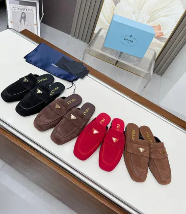 Prada Shoes for Women's Prada Slippers Brown/Black/Red #A47885 Prada Shoes for Women's Prada Slippers Brown/Black/Red #A47885