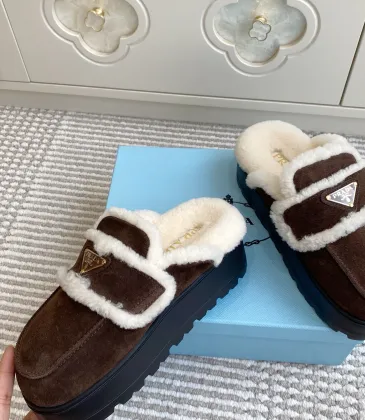 Prada Women's Shearling Lined Mule Slippers Triangle Logo Thick Sole Design for Cozy Luxury Winter Footwear #A57765 Prada Women's Shearling Lined Mule Slippers Triangle Logo Thick Sole Design for Cozy Luxury Winter Footwear #A57765