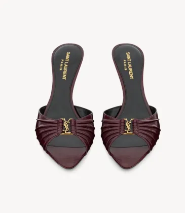 YSL 60mm Babylone Ruched Leather Mule #B67694