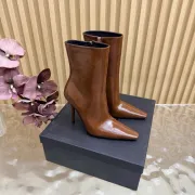 YSL Cassandre Side‑Zip Square‑Toe Ankle Boots 10.5cm Heel #B68441