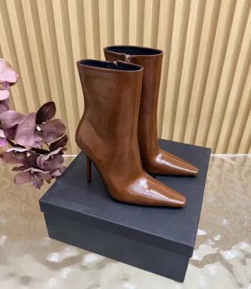 YSL Cassandre Side‑Zip Square‑Toe Ankle Boots 10.5cm Heel #B68441
